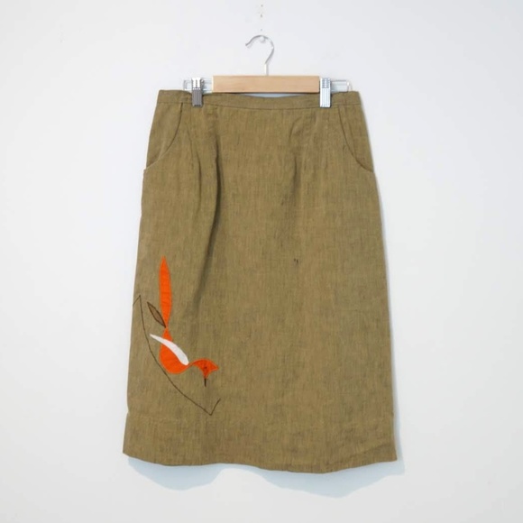 Vintage Dresses & Skirts - 3/$10 sale Vintage 70s Skirt w/ Birds Boho Summer